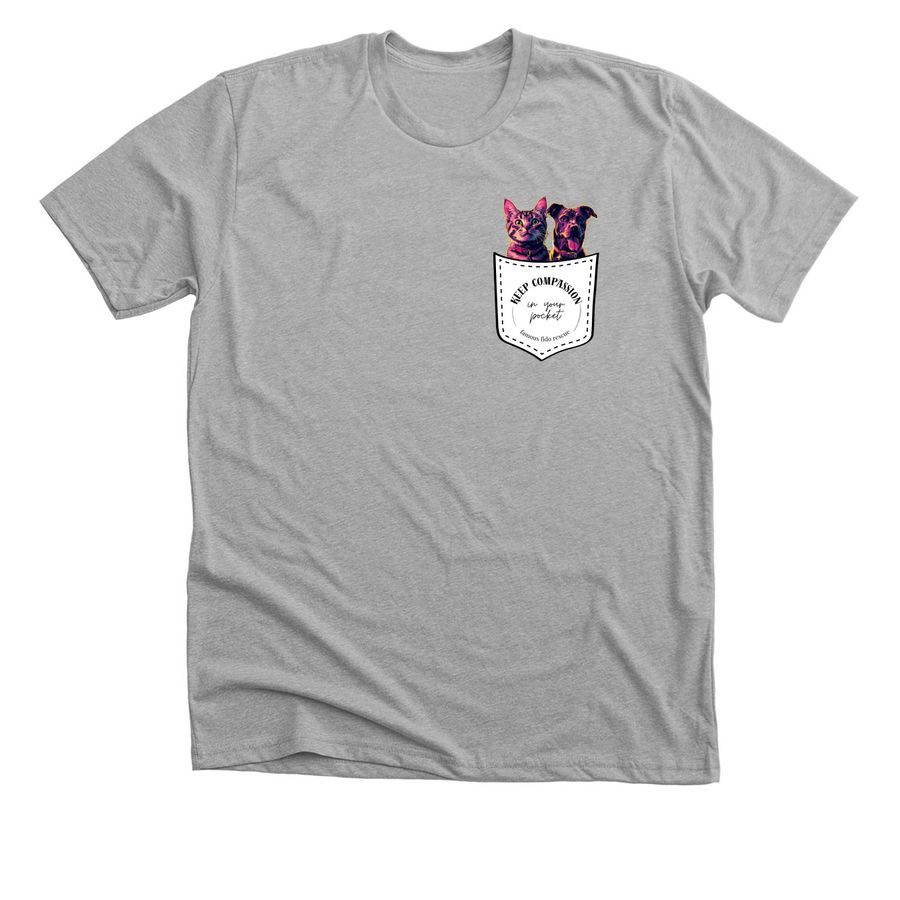 Keep Compassion in Your Pocket, a Athletic Heather Premium Unisex Tee