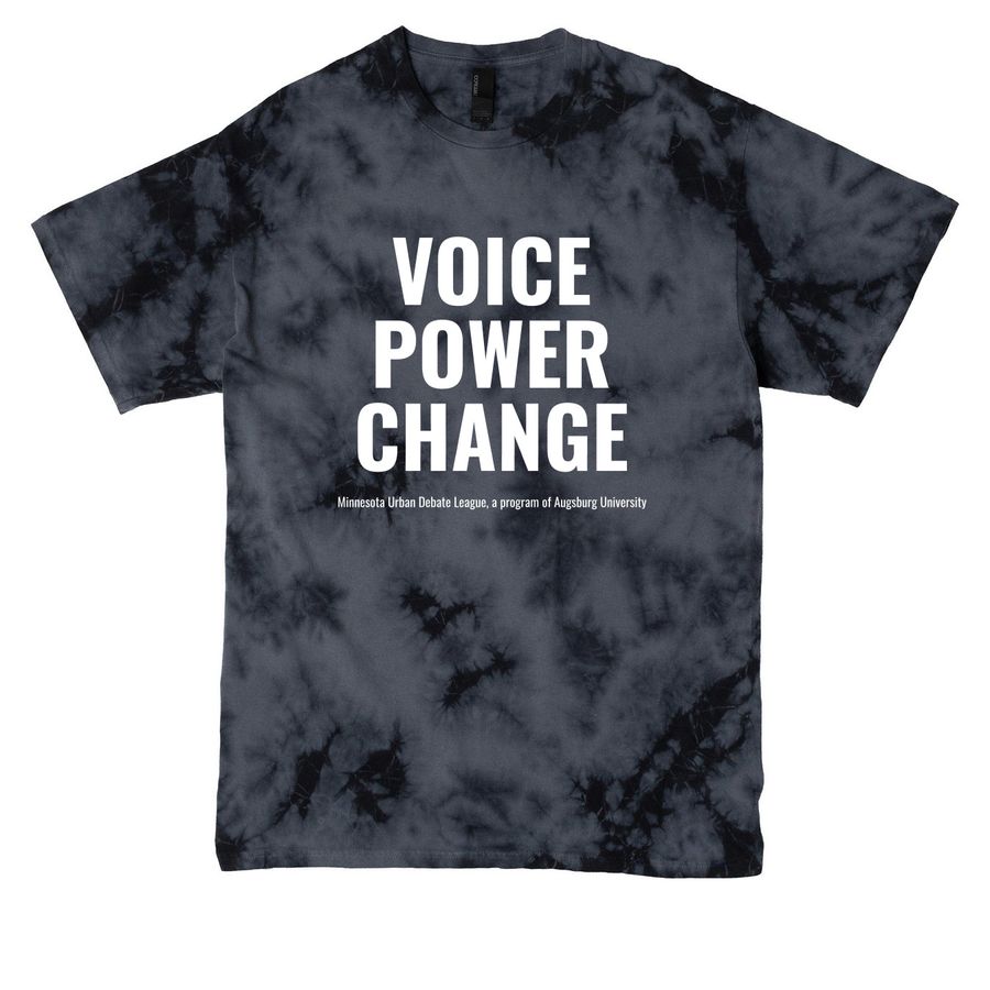 Crystal Tie Dye Voice Power Change, a Black Crystal Tie Dye Tee