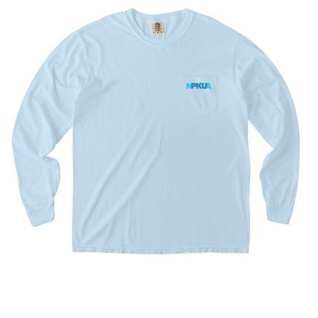 NPKUA Adult Pocket Logo T-Shirts, a Chambray Comfort Colors Long Sleeve Pocket Tee