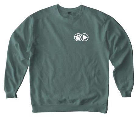Paws Play Merch, a Blue Spruce Comfort Colors Crewneck Sweatshirt