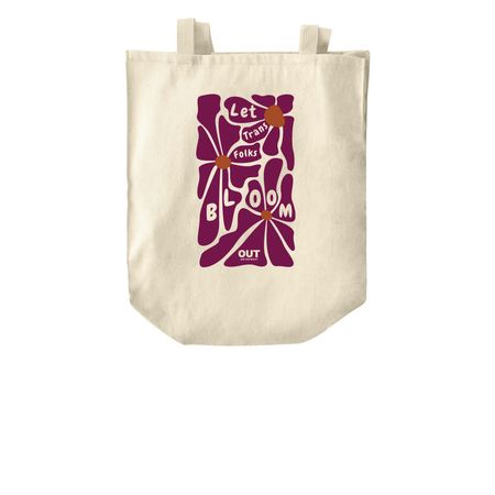 Let Trans Folks Bloom tote, a Natural Over-the-Shoulder Shopping Tote Bag