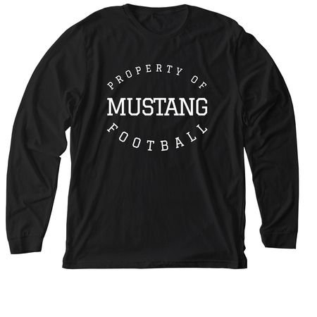 MUSTANG FOOTBALL, a Solid Black Blend Premium Long Sleeve Tee