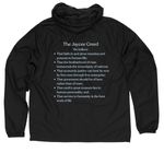 Jacket w/ Creed, a Black Quarter-Zip Windbreaker (back-view)