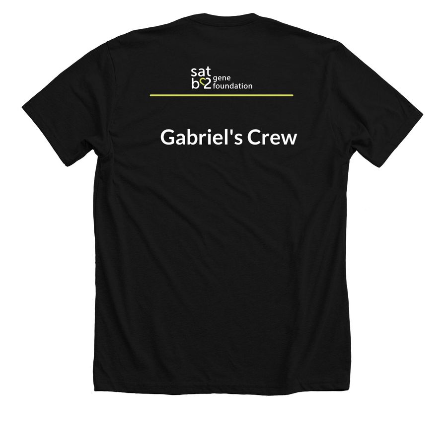 Gabriel's Crew!, a Solid Black Blend Premium Unisex Tee (back-view)