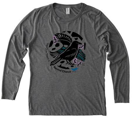 We Give Them a Second Chance, a Aluminum Grey Allmade Eco Triblend Women?s Long Sleeve Tee