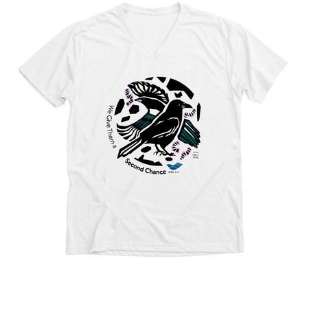 We Give Them a Second Chance, a Solid White Blend Premium V-Neck Tee