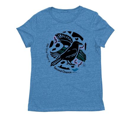 We Give Them a Second Chance, a Azure Blue Allmade Eco Triblend Women?s Tee