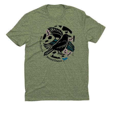 We Give Them a Second Chance, a Olive You Green Allmade Eco Triblend Unisex Tee