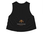 Dolly Quote of the day!, a Solid Black Blend Women?s Cropped Racerback Tank (back-view)