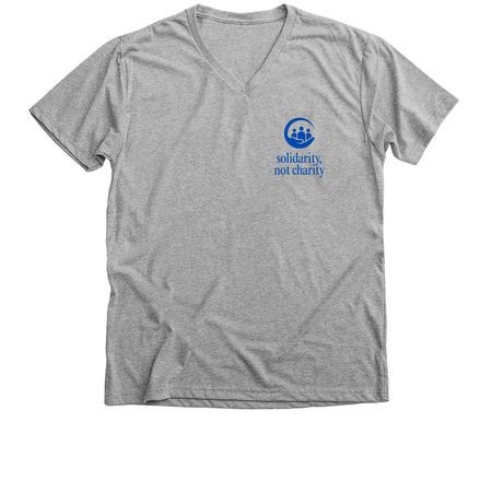 Solidarity Not Charity, a Athletic Heather Premium V-Neck Tee