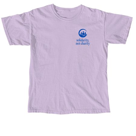 Solidarity Not Charity, a Orchid Comfort Colors Unisex Tee