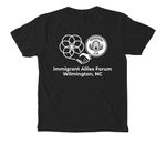World Flag/Wilmington Flag Pocket Tee, a Black Comfort Colors Pocket Tee (back-view)