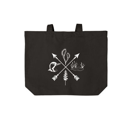 Native Tote Bag, a Deep Black Cotton Canvas Tote Bag