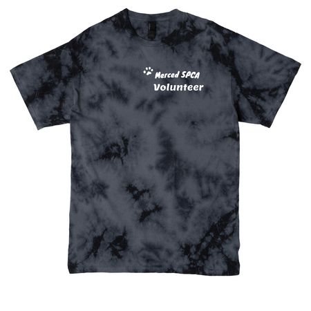 Merced SPCA Volunteer Collection, a Black Crystal Tie Dye Tee