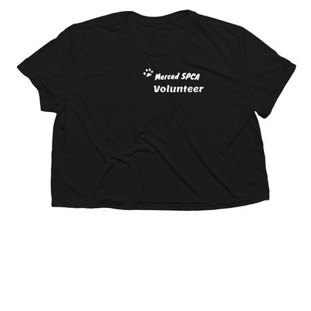 Merced SPCA Volunteer Collection, a Black Women?s Flowy Cropped Tee