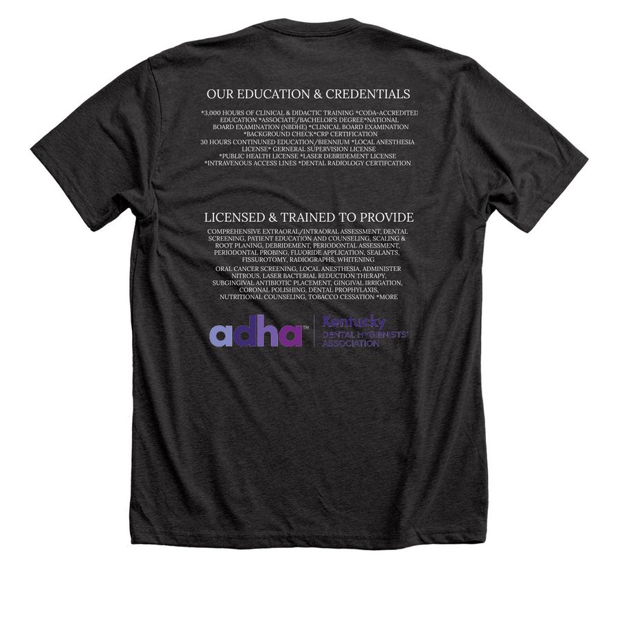 RDH Licensed & Essential, a Dark Grey Heather Premium Unisex Tee (back-view)