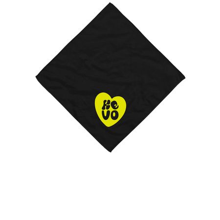 Kevo Heart Bandana, a Black Cotton Bandana