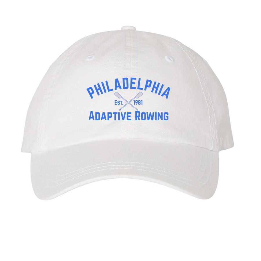 Classic PAR Rowing Hat, a White Printed Pigment Dye Baseball Cap