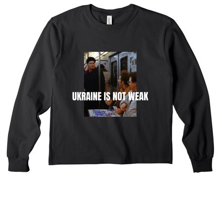 Ukraine Is Not Weak, a Vintage Black Youth Heavyweight Long Sleeve Tee