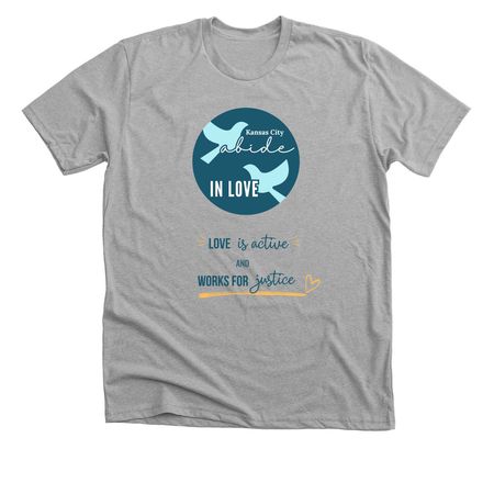 Abide in Love KC - Love is active Tee, a Athletic Heather Premium Unisex Tee