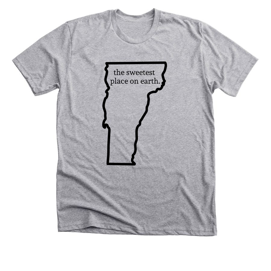 Vermont is the Sweetest Place on Earth, a Athletic Heather Premium Unisex Tee