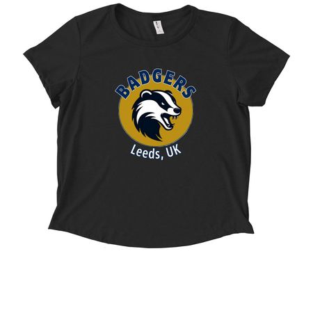 Badgers Scoop Neck Tee, a Deep Black Allmade Eco Triblend Women?s Scoop Neck Tee