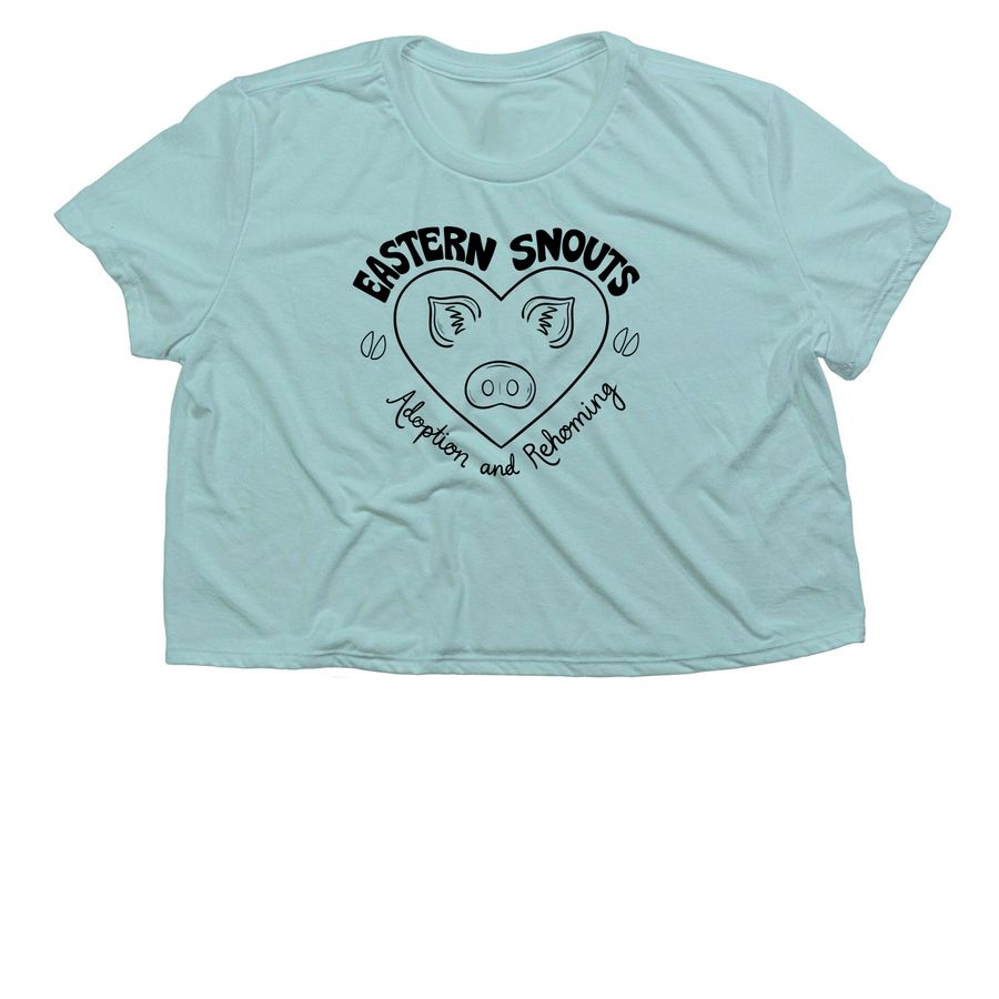 Eastern Snouts Black Logo Cropped, a Dusty Blue Women?s Flowy Cropped Tee