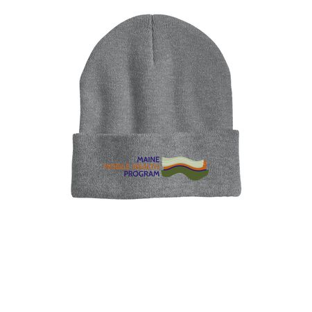 Maine Mobile Health Program Hats, a Dark Heather Grey Printed Cuffed Beanie