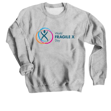 *2026 World Fragile X Day Color, a Sport Grey Crewneck Sweatshirt