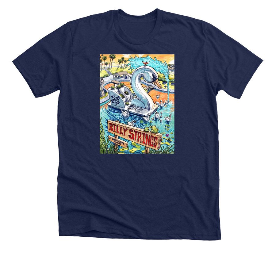 Billy Strings Los Angeles CA T-Shirt, a Solid Navy Blend Premium Unisex Tee