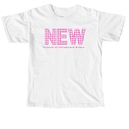 NeW Pink Gingham, a White Comfort Colors Unisex Tee