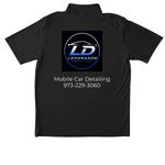 LeoGrande Detailing, a Black Unisex Performance Polo (back-view)
