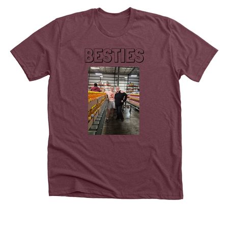 besties, a Heather Maroon Premium Unisex Tee