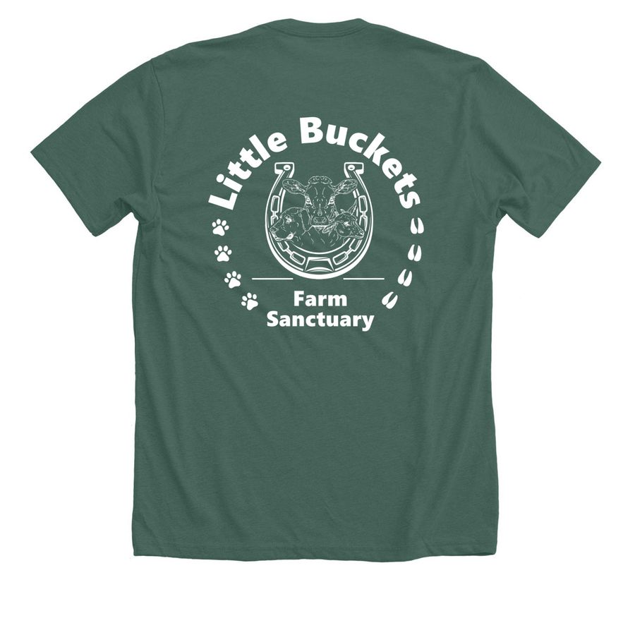 Bucket and Colton - Puppy and Grasspuppy, a Heather Forest Premium Unisex Tee (back-view)
