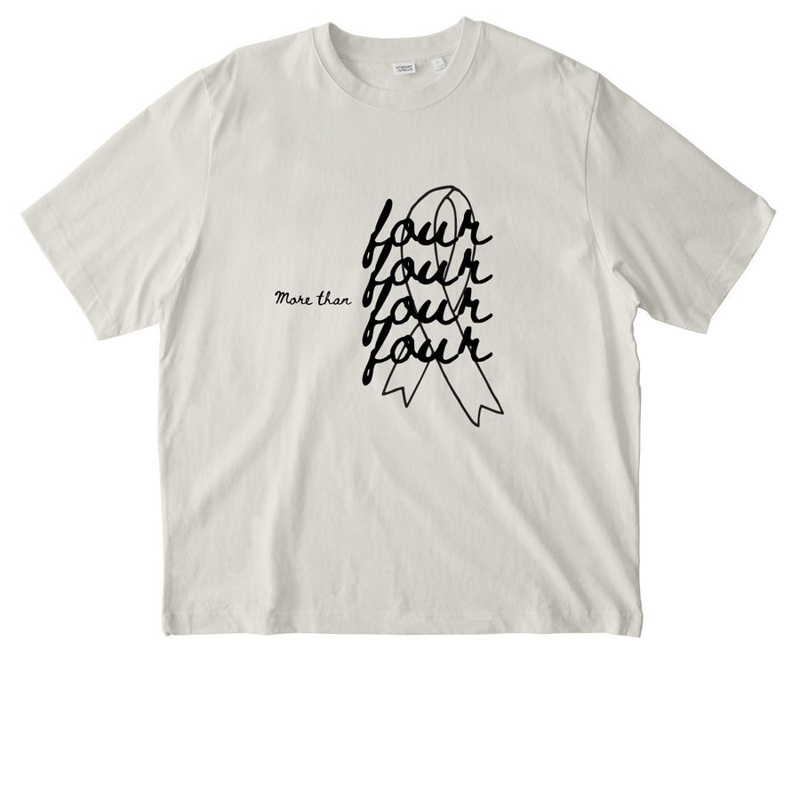 More than four., a Natural Raw Stanley/Stella Unisex Freestyler Heavyweight Tee