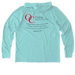 '26-'27 Theme: Family, a Saltwater Blue Allmade Organic Cotton Mineral Dye Hoodie Tee (back-view)