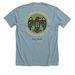 Vecina Community School, a Heather Blue Lagoon Premium Unisex Tee (back-view)