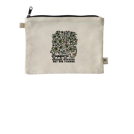 Support Small Farms Not Big Pharma StashPouch, a Natural 9"x7" Hemp Blend Pouch