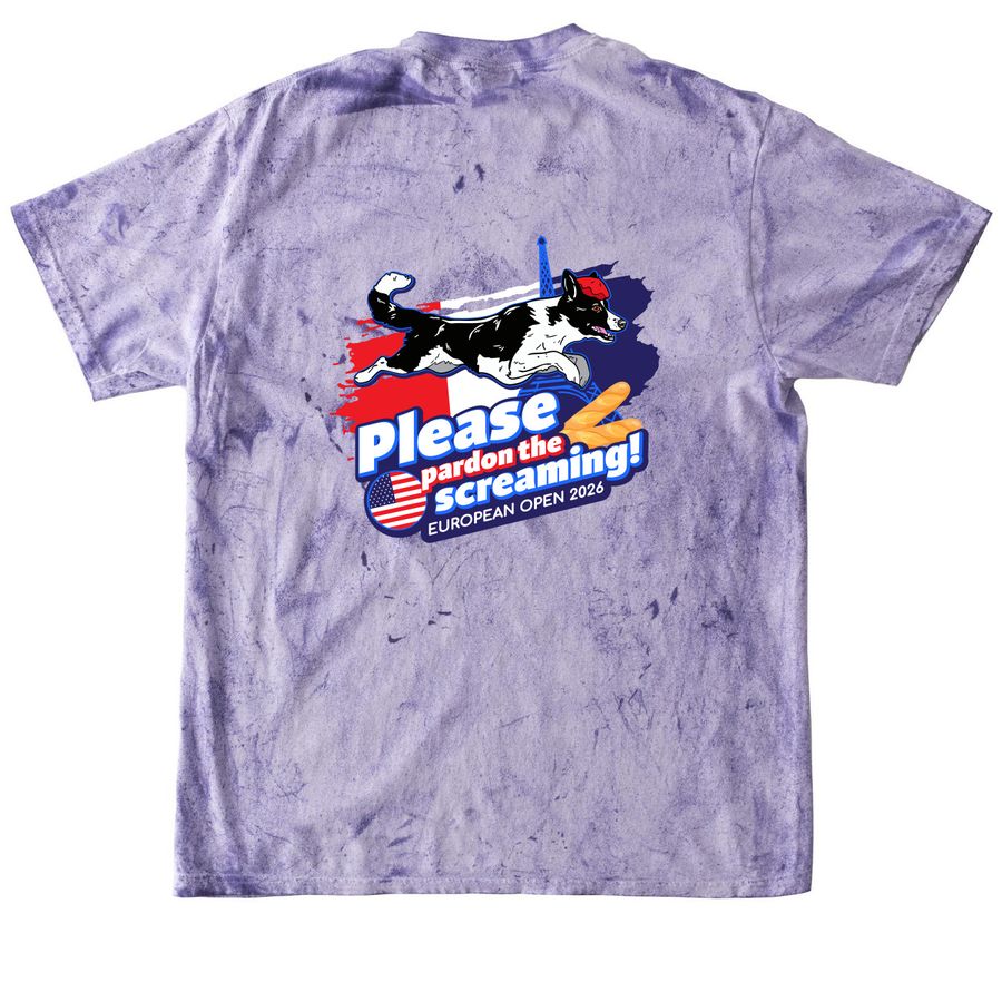 Please Pardon the Screaming EO 2026, a Amethyst Comfort Colors Colorblast Tee (back-view)