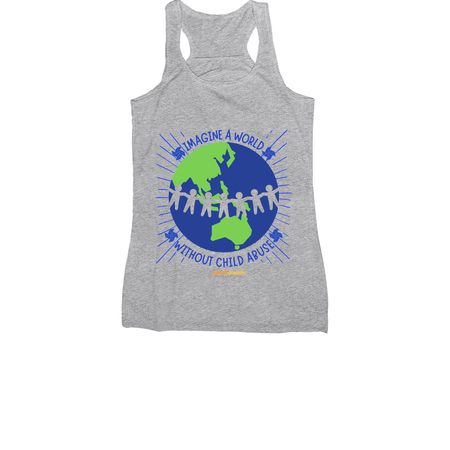 Child Abuse Awareness, a Athletic Heather Women's Racerback