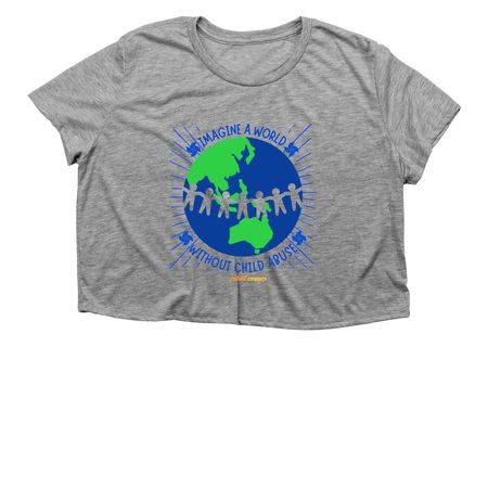 Child Abuse Awareness, a Athletic Heather Women?s Flowy Cropped Tee
