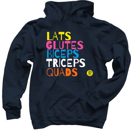 Muscle Up with Pride, a Navy Pullover Hoodie