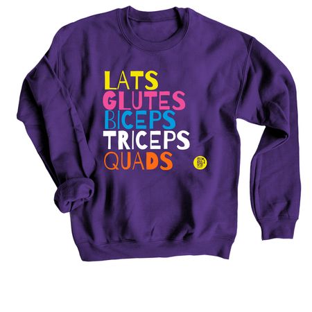 Muscle Up with Pride, a Purple Crewneck Sweatshirt