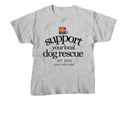 Support You Local Dog Rescue, a Sport Grey Youth Unisex Tee