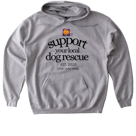 Support You Local Dog Rescue, a Sport Grey Gildan Softstyle Pullover Hoodie