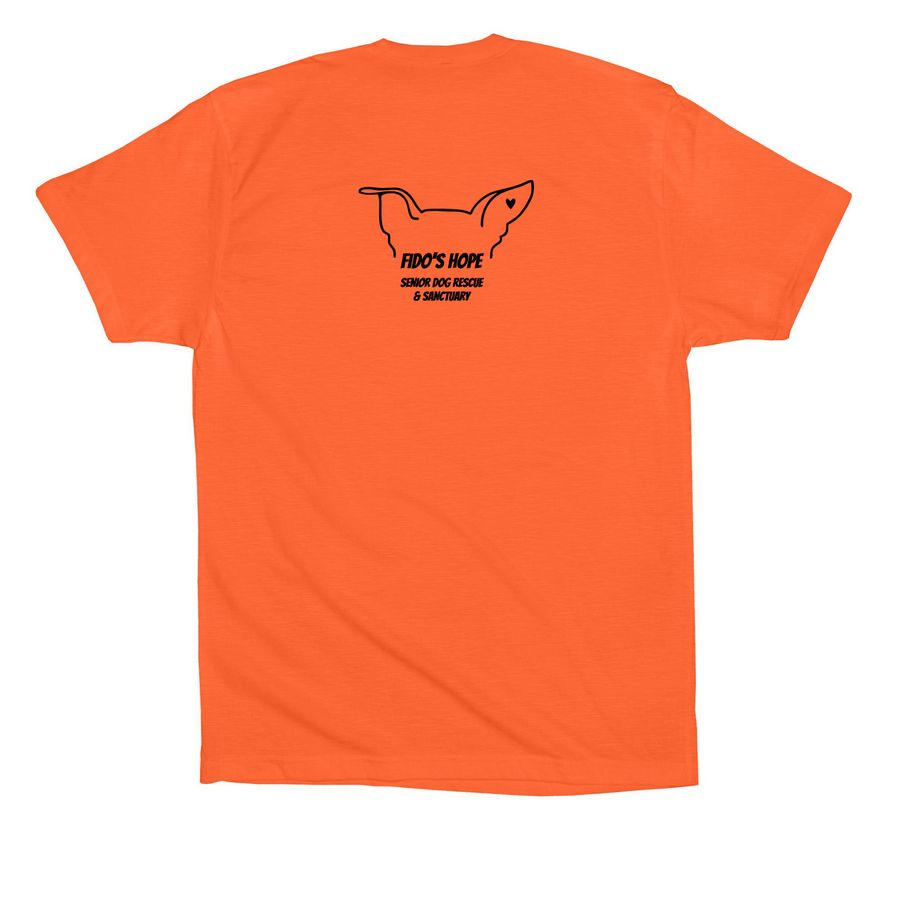 My Dog is my BOO, a Orange Premium Cotton Tee (back-view)