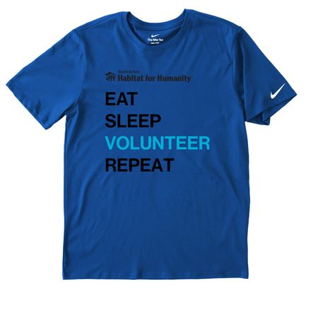 Eat, Sleep, Volunteer, Repeat DRI-FIT, a Game Royal Nike Dri-FIT Jersey Blend Performance Tee