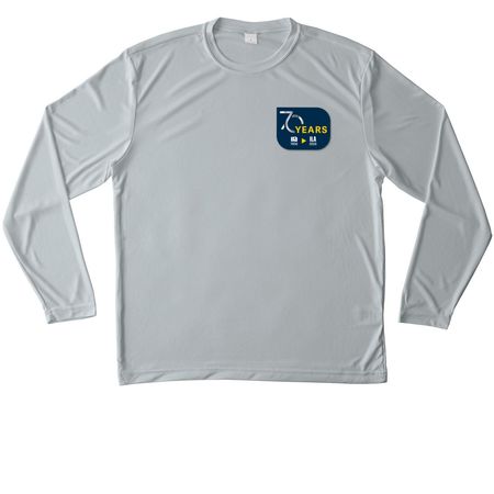 Performance shirts: 70th anniversary, a Silver Unisex Performance Long Sleeve Tee