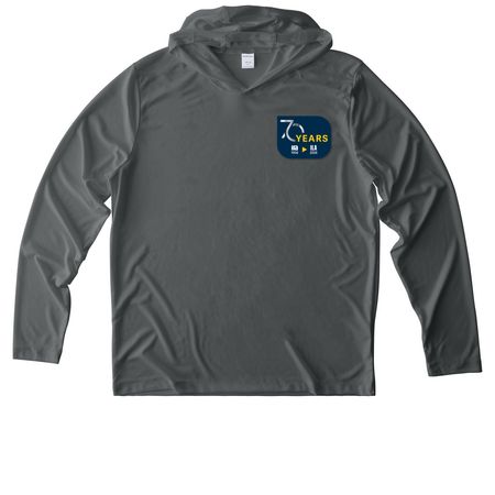 Performance shirts: 70th anniversary, a Dark Smoke Grey UV Performance Long Sleeve Hoodie