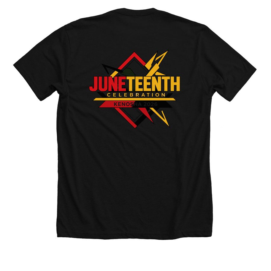 Official Kenosha Juneteenth Shirt Fundraiser, a Solid Black Blend Premium Unisex Tee (back-view)